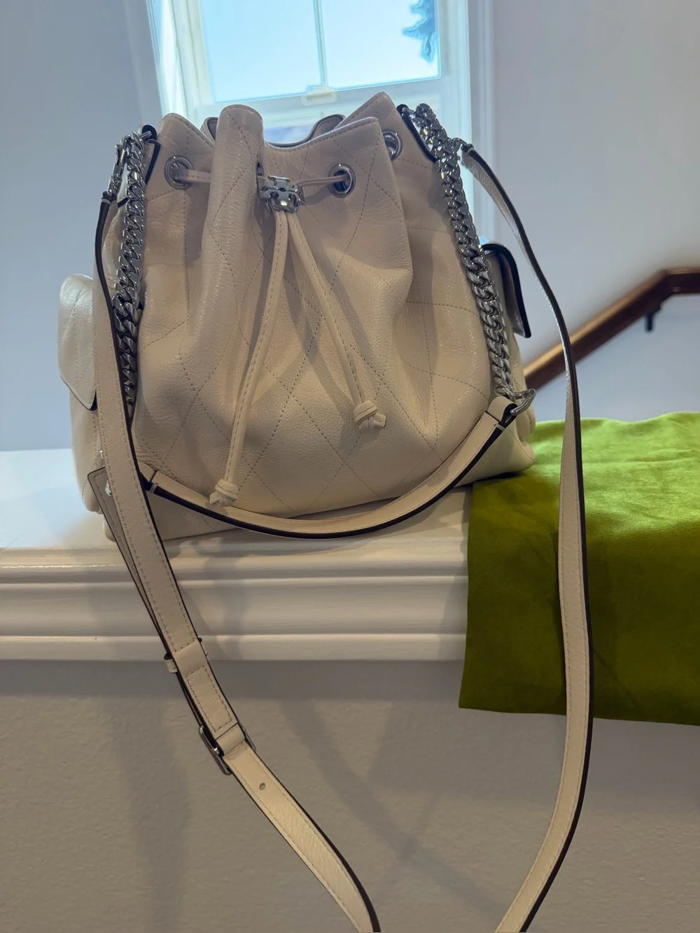 Tory Burch Quilted CHARLIE drawstring bag